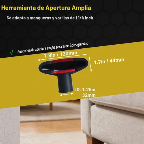 Vista 5 de Juego de cepillos de repuesto para aspiradora en vacío (1 1/4 pulgadas)