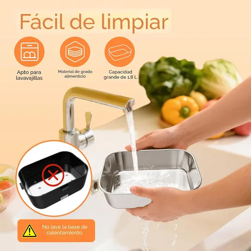 Vista 5 de COZYEXPERT Lonchera Eléctrica Portátil Calentadora de Alimentos 100W 1.8L Calentador de Alimentos Portátil para Adultos 12V/24V/110-230V para Negro