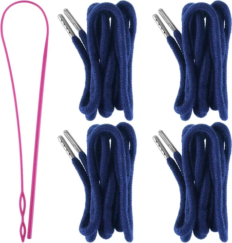 Vista 10 de Jetec Cordones de repuesto con cordón fácil de enhebrar para pantalones deportivos, pantalones cortos, pantalones, chaquetas (beige, azul marino)