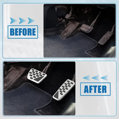 Vista 3 de Cubierta de pedal de freno de gas antideslizante para Jeep Wrangler JL 2018-2023 Gladiator JT 2020-2022 acero inoxidable tono plateado (juego de 1)