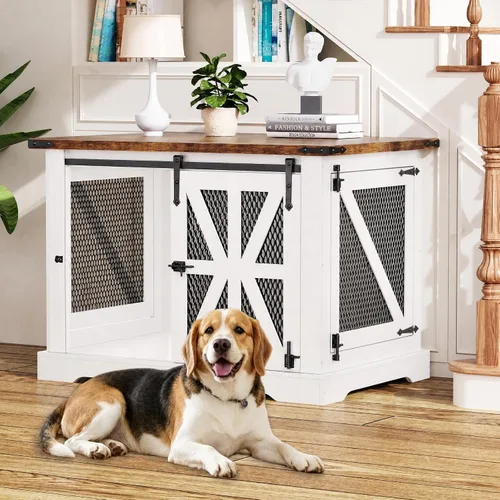 Vista 11 de VOPEAK Mueble de jaula para perros pequeños de 27.5 pulgadas, jaula resistente a los mordedores para cachorros, jaula resistente para perros