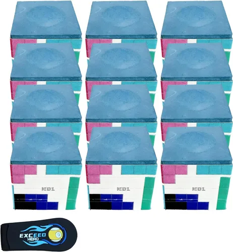 Vista 21 de Taco de billar premium para billar (cuadrado clásico, azul, 12 piezas)