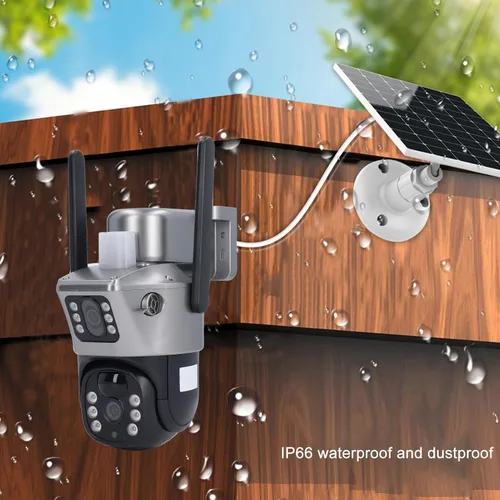 Vista 6 de Pyhodi Cámara de seguridad solar al aire libre WiFi inalámbrica HD NightIP66 cámara de vigilancia, detección humana NightPIR de color, 2 vías