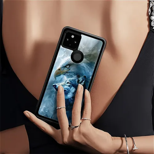 Vista 811 de Compatible con Google Pixel 4A 5G Mobile Case Creative Acrylic Panel trasero Silicona Protección Grip especialmente diseñado para Google Pixel 4A 5G