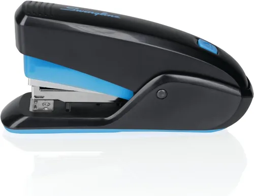 Vista 2 de Swingline Grapadora, grapadora de esfuerzo reducido al tacto, compacta, 15 hojas, negro/azul (S7064564)