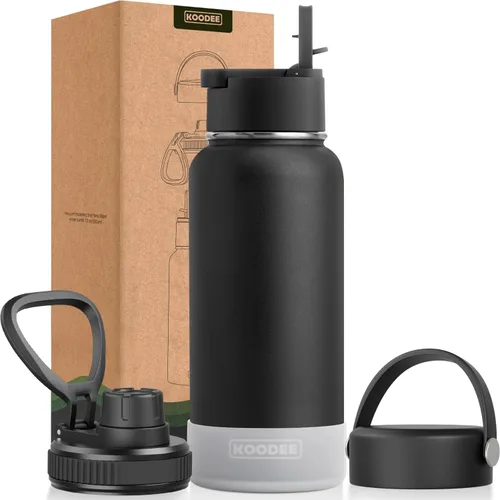 Vista 147 de koodee Botella de agua para niños, botella de agua de acero inoxidable de 12 onzas con aislamiento al vacío para la escuela, botella de agua de boca