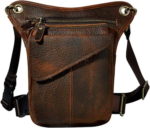 Vista 11 de Riñonera de cuero para hombres y mujeres, cinturón multiusos para motocicleta, bicicleta, deportes al aire libre, táctica, ciclismo, equitación