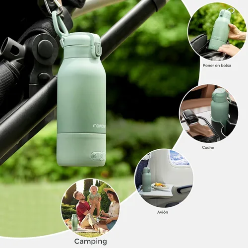 Vista 8 de Momcozy Calentador de Leche Portátil para Viajes – Modos de Calentamiento Dual para Leche Materna y Agua, Calentador de Biberones Portátil