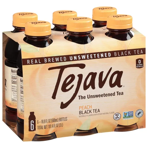 Vista 14 de Tejava Té helado negro con limón, paquete de 6, botellas de PET de 16.9oz, sin azúcar, sin OGM, kosher, sin azúcar ni edulcorantes, sin calorías