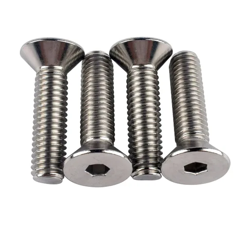 Vista 22 de Tornillos avellanados de cabeza plana de 1/4-20 x 1-1/2", pernos de casquillo hexagonal, acero inoxidable 304 18-8, rosca de máquina completa
