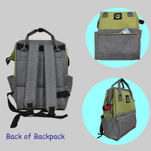 Vista 2 de LIKE Mochila ligera resistente al agua casual para trabajo, compras, viajes, Verde, Classic