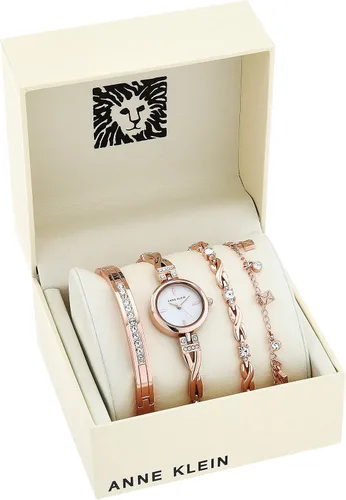 Vista 2 de Anne Klein - Conjunto de reloj y pulsera con cristales Swarovski para mujer