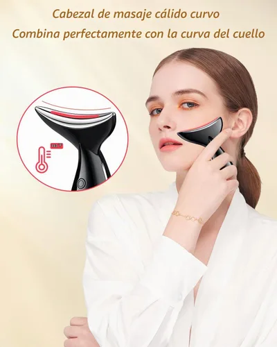 Vista 2 de Massger facial y cuello para el cuidado de la piel Masajeador facial Negro