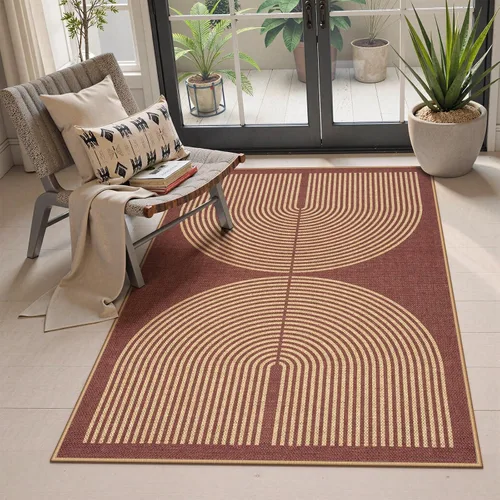 Vista 67 de Lahome Tapetes geométricos para puerta de interior para entrada, alfombra antideslizante lavable de 2 x 3 negro / neutro