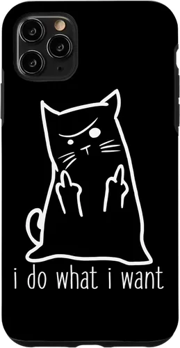 Vista 13 de I Do What I Want Rude Kitty Flipping Bird Middle Finger Gift Case for iPhone 17