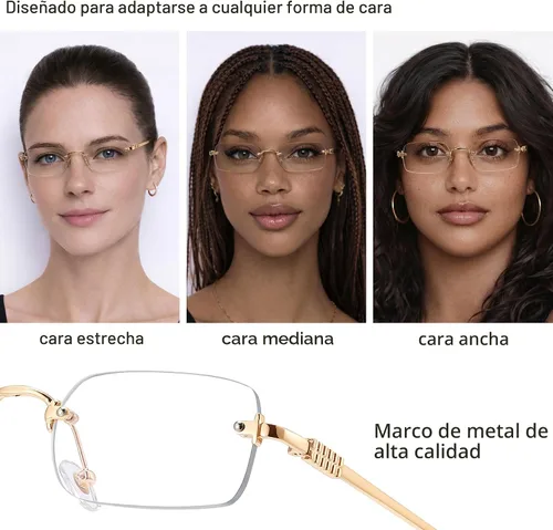 Vista 5 de livho Blue Light Blocking Glasses for Women and Men, Lightweight Metal Frame Computer Glasses, Anti Eye Strain, UV Protection