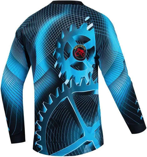 Vista 155 de Hotlion Camiseta de ciclismo para hombre, manga larga, MTB Motocross, ropa de carreras todoterreno