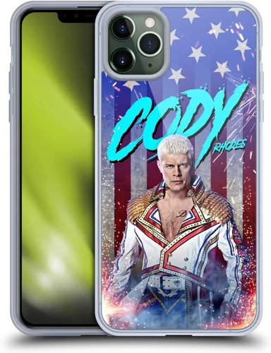 Vista 66 de Head Case Designs Funda de gel suave con licencia oficial de la WWE American Nightmare Flag Cody Rhodes Graphics compatible con Apple iPhone 7