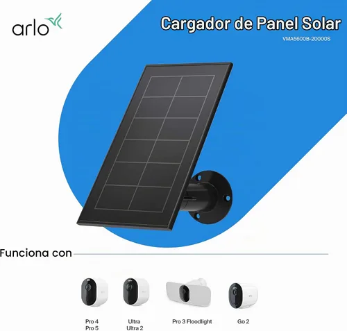 Vista 5 de Cargador de panel solar Arlo (lanzado en 2021) - Accesorio certificado - Funciona con cámaras Arlo Pro 5S 2K, Pro 4, Pro 3, Floodlight, Ultra 2
