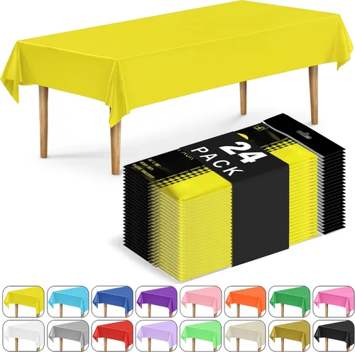Vista 60 de DecorRack 2 Manteles rectangulares de plástico libres de BPA, 54 x 108 pulgadas, mantel de mesa para comedor, mantel rectangular para fiestas