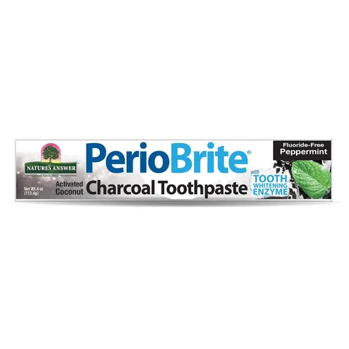 Vista 3 de Nature's Answer Periobrite Pasta de dientes de carbón activado Blanqueamiento dental, eliminación de placa, removedor de manchas con sabor a menta