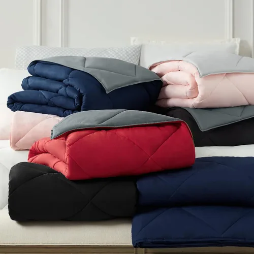 Vista 6 de Eclipse Sleep Solutions Jerry Cooling - Juego de ropa de cama de 5 piezas, tamaño individual/individual XL, color rojo y gris