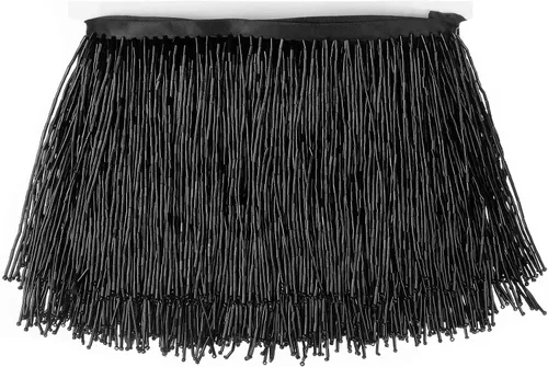 Vista 10 de Ribete de flecos con cuentas, cinta con borlas de 4 pulgadas de ancho, 1 yarda de largo para manualidades, decoración de ropa (negro)