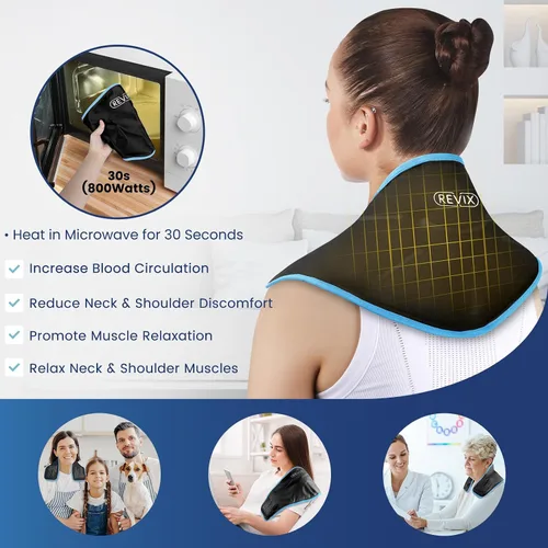 Vista 6 de REVIX Envoltorio de Hielo para Cuello Paquete de Hielo para Cuello y Hombros, Terapia para Promover la Flexibilidad y Movilidad, Paquetes de Gel