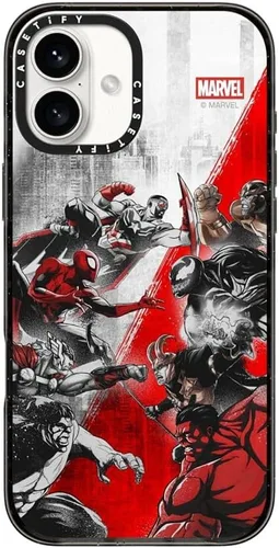 Vista 168 de CASETiFY Funda para iPhone Air, compatible con MagSafe Marvel VS CoLab Protección contra caídas de grado militar 4x de 8.2 pies Funda Capitán