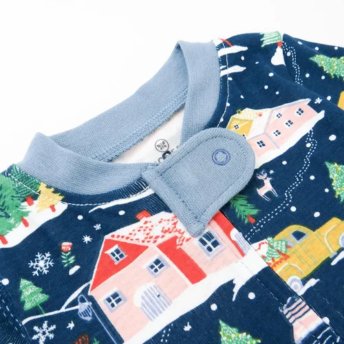 Vista 2 de HonestBaby unisex-baby Sleep and Play Footed Holiday Pajamas One-Piece Sleeper Zip-front Organic Cotton PJs Baby Boys, Girls, Unisex (LEGACY)