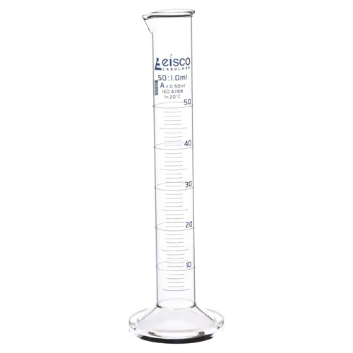 Vista 8 de Cilindro graduado, 5 ml - Tolerancia de clase A ±0,05 ml - Base redonda - Graduaciones azules - Vidrio de borosilicato 3.3 - Eisco Labs