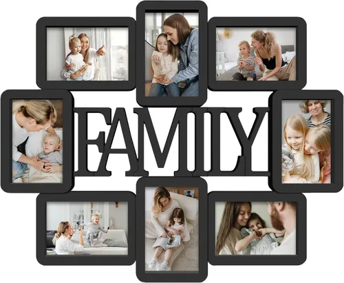 Vista 14 de Jerry & Maggie Marco de fotos familiar de 8 aperturas de 4 x 6 marcos para decoración de pared familiar, marcos de fotos de PVC para galería