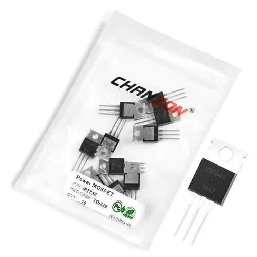 Vista 55 de Chanzon 2N60 TO-220AB NMOS MOS N-Channel Power MOSFET Transistor, alto voltaje y corriente nominal, (paquete de 10 unidades)