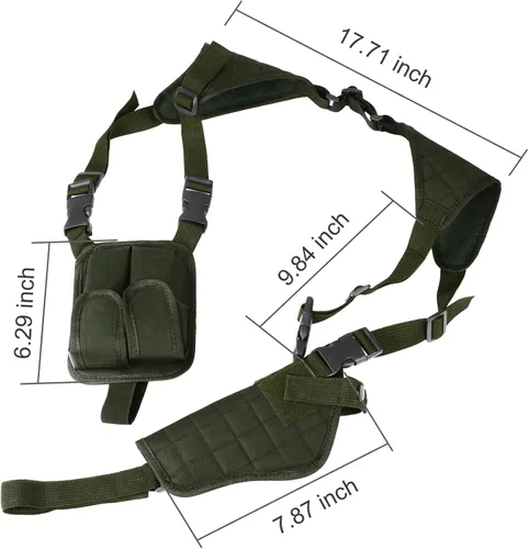 Vista 5 de Funda de hombro Xaegistac Airsoft Funda de hombro vertical general ajustable para la mayoría de tipos de pistolas Durable Airsoft Holsters