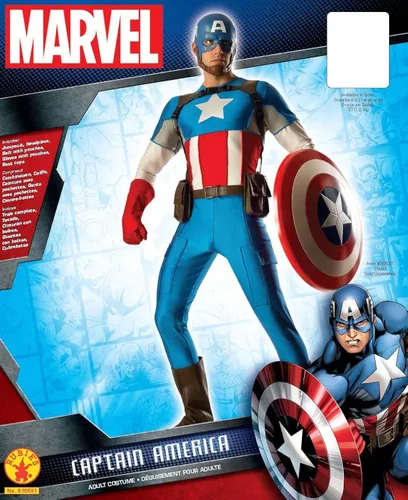 Vista 4 de Rubies Costume Co Disfraz de Marvel Universe Grand Heritage Capitán América para hombre