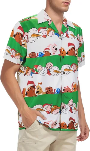 Vista 121 de Camisa hawaiana para hombre, con estampado floral, cómoda, con botones, casual, manga corta, ropa de playa para hombre