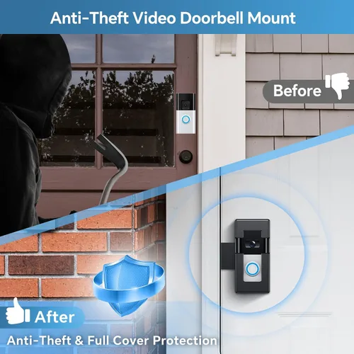 Vista 8 de Soporte Antirrobo para Timbre de Video Compatible con Timbre Inalámbrico Ring/Blink 1/2/3/3 Plus/4/Versión 2023, No Obstruye el Sensor de Movimiento