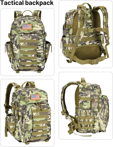 Vista 2 de EZshoot Mochila táctica de 40 L, mochila militar para hombres y mujeres, mochila militar Molle del ejército, mochila de asalto, bolsa de día grande