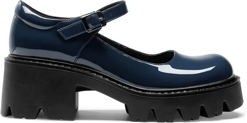 Vista 2 de DREAM PAIRS Zapatos Mary Janes para mujer, vestido de plataforma, tacón bajo, tacón grueso, punta redonda, correa de tobillo, zapatos Oxfords