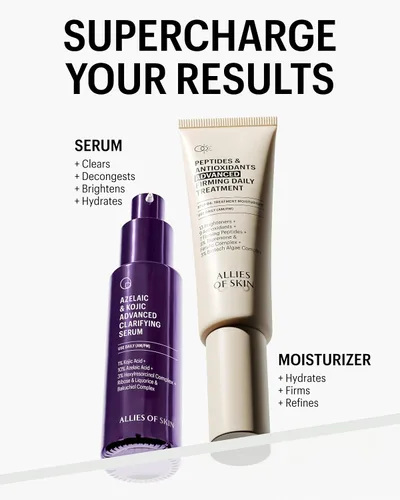 Vista 8 de Allies of Skin Suero aclarante facial azelaico y kójico Clínicamente probado para piel propensa al acné y a las imperfecciones 10% ácido