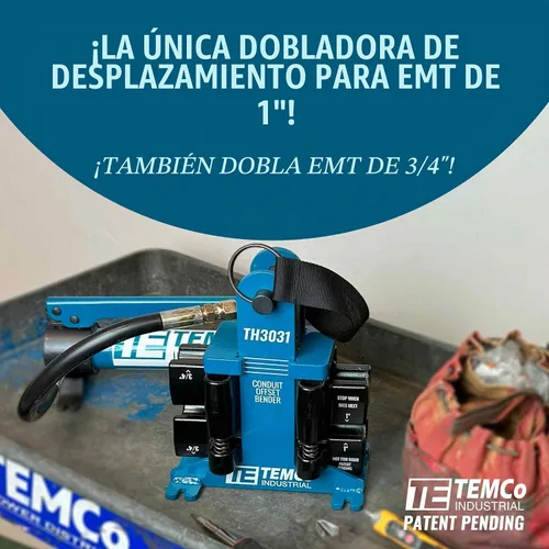 Vista 2 de TEMCo TH3031 Dobladora de compensación de conducto hidráulico de doble tamaño EMT de 1" y 3/4