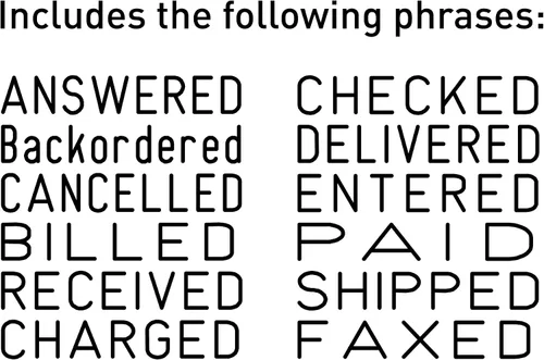 Vista 3 de Trodat Printy 4817 Sello de frase/fecha 12 frases en inglés: pagado, enviado, recibido, correo electrónico y más fechas de 12 años hasta el 65%