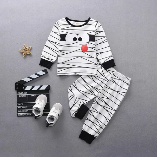 Vista 3 de Aalizzwell Traje a juego de Halloween para bebés y niñas Camisa de momia