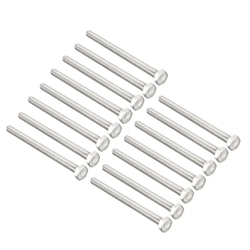 Vista 13 de uxcell M4x30mm Tornillos hexagonales 304 Tornillo hexagonal de acero inoxidable 50pcs