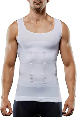 Vista 2 de SHAPERLUV - Camiseta sin mangas para hombre, camiseta moldeadora de cuerpo Shaperluv, para hombre, moldeador de cuerpo abdominal, camiseta sin