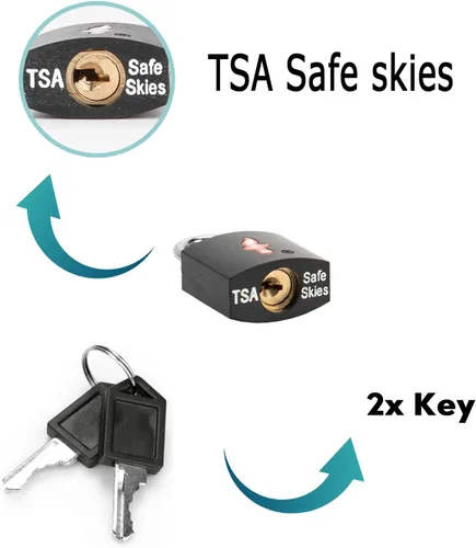 Vista 3 de Paquete de 8 candados de equipaje TSA de 1112 pulgadas de ancho para maletas, estuches de armas y bolsas de viaje, cerradura de seguridad de latón