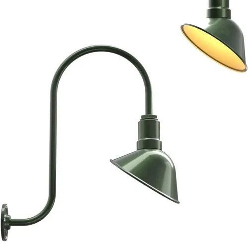 Vista 11 de Steel Lighting Co. Luz de Letrero de Tienda Venice para Pared de Acento de Restaurante al Aire Libre Cúpula de 9 pulgadas Brazo Recto de 6