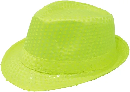 Vista 3 de FIESTAS GUIRCA GORRO GANGSTER LENTEJUELAS AMARILLO NEÓN