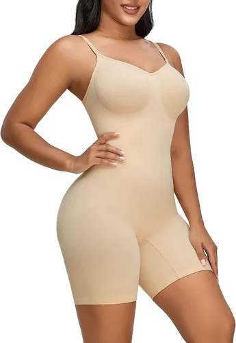 Vista 2 de YIANNA Faja moldeadora para mujer, con control de abdomen, busto abierto, a media pierna, sin costuras, esculpir el cuerpo