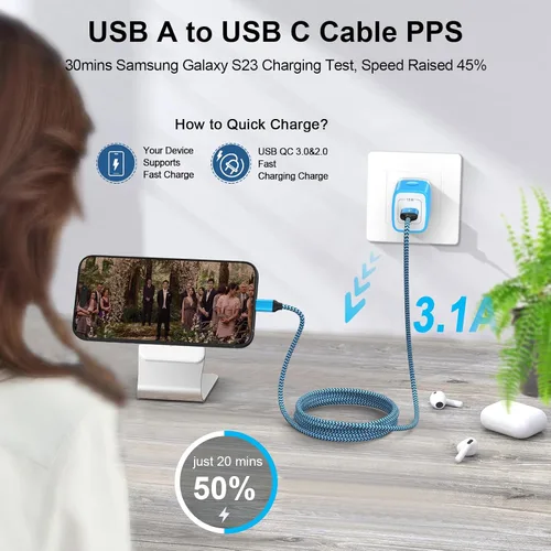 Vista 3 de VIFIGEN Cable Carplay de carga rápida de 3 pies/paquete de 2 para iPhone 17/Air/17 Pro/17 Pro Max/16e/16 Pro/16 Pro Max/16 Plus/16/15/15 Pro/15 Pro